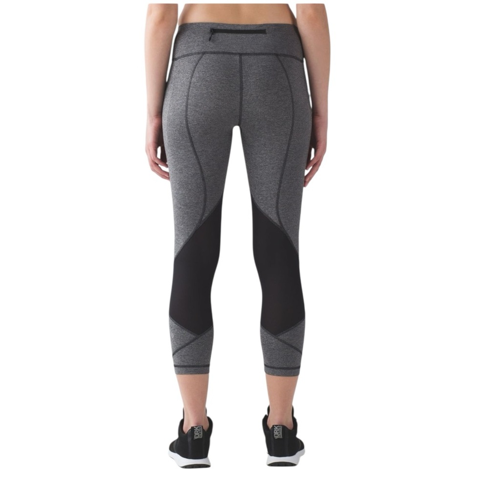Lululemon Pace Rival Crop 22" Sz 10 Heathered Black / Black